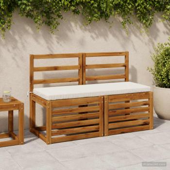 ARDEBO.de - Bankkissen SOEST 100 % Polyester Weiß 100 x 40 x 5 cm