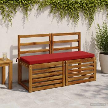 ARDEBO.de - Bankkissen SOEST 100 % Polyester Weinrot 110 x 40 x 5 cm