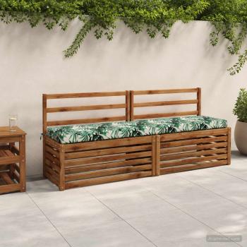ARDEBO.de - Bankkissen SOEST 100 % Polyester Blattmuster 170 x 40 x 8 cm