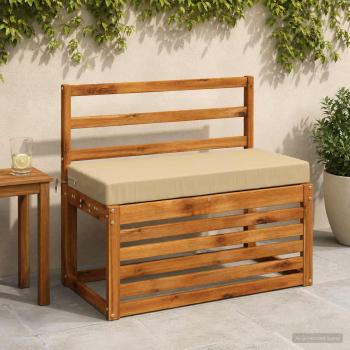 ARDEBO.de - Bankkissen SOEST 100 % Polyester Beige 60 x 40 x 8 cm