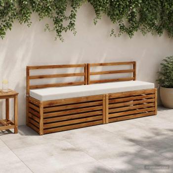 ARDEBO.de - Bankkissen SOEST 100 % Polyester Weiß 170 x 40 x 8 cm