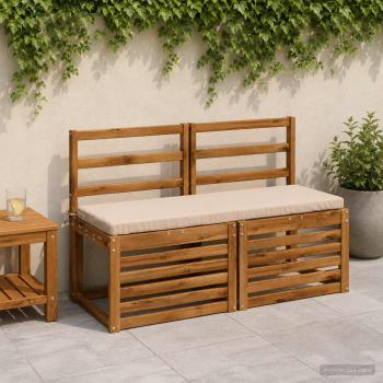 ARDEBO.de - Bankkissen SOEST 100 % Polyester Creme 110 x 40 x 5 cm