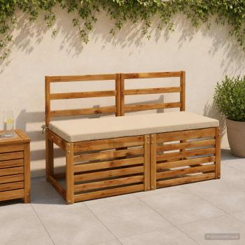 ARDEBO.de - Bankkissen SOEST 100 % Polyester Beige 120 x 50 x 5 cm