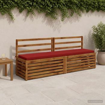 ARDEBO.de - Bankkissen SOEST 100 % Polyester Weinrot 180 x 40 x 5 cm