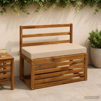 ARDEBO.de - Bankkissen SOEST 100 % Polyester Creme 80 x 40 x 8 cm