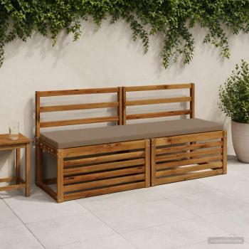 ARDEBO.de - Bankkissen SOEST 100 % Polyester Taupe 140 x 40 x 5 cm