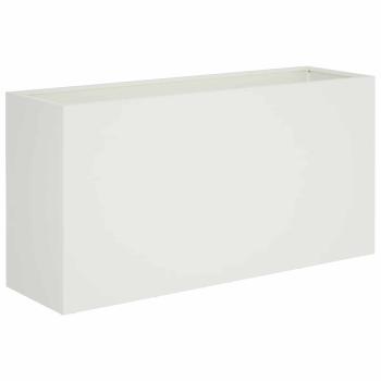 Garten-Pflanzgefäß Weiß 100 x 30 x 40 cm Kaltgewalzter Stahl