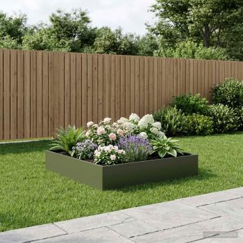 ARDEBO.de - Garten-Pflanzgefäß Olivgrün 100 x 100 x 20 cm