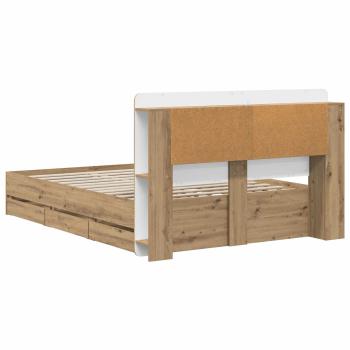 Bettgestell mit Stauraum und Kopfteil Artisan-Eiche