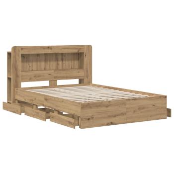Bettgestell mit Stauraum und Kopfteil Artisan-Eiche