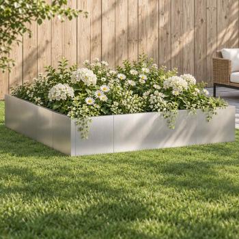 ARDEBO.de - Stützmauer 8 stk. 300 x 100 x 50 cm Edelstahl Silber