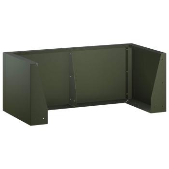 St?tzmauer 8 stk. 300 x 100 x 40 cm Stahl Olivgr?n