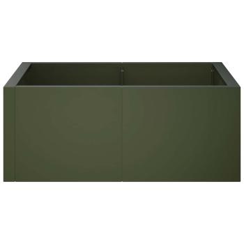 Stützmauer 4 stk. 100 x 100 x 30 cm Stahl Olivgrün