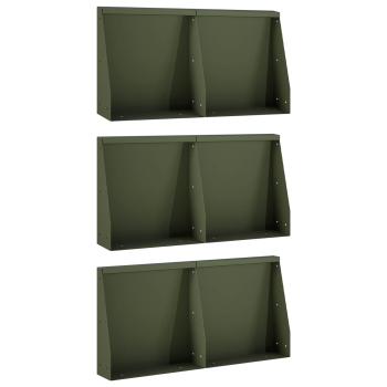 ARDEBO.de - St?tzmauer 6 stk. 40 x 12 x 30 cm Stahl Olivgr?n