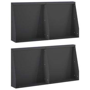 Stützmauer 4 stk. 40 x 12 x 40 cm Stahl Schwarz