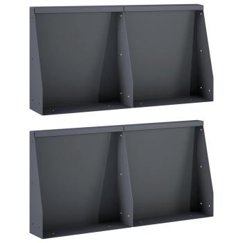 Stützmauer 4 stk. 40 x 12 x 50 cm Stahl Anthrazit