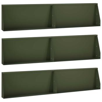 ARDEBO.de - St?tzmauer 6 stk. 100 x 12 x 50 cm Stahl Olivgr?n