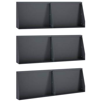 Stützmauer 6 stk. 60 x 12 x 40 cm Stahl Anthrazit