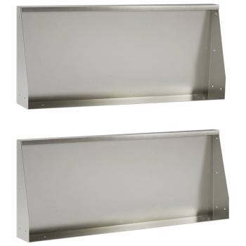 Stützmauer 2 stk. 100 x 12 x 30 cm Edelstahl Silber