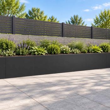 ARDEBO.de - Stützmauer 4 stk. 60 x 12 x 30 cm Stahl Schwarz
