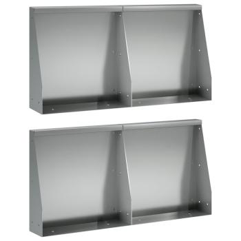 Stützmauer 4 stk. 40 x 12 x 50 cm Verzinkter Stahl Silber