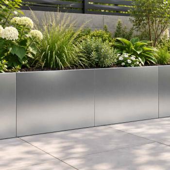 ARDEBO.de - Stützmauer 2 stk. 60 x 12 x 30 cm Verzinkter Stahl Silber