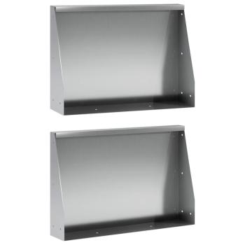 Stützmauer 2 stk. 60 x 12 x 30 cm Verzinkter Stahl Silber