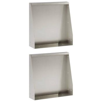 Stützmauer 2 stk. 40 x 12 x 30 cm Edelstahl Silber