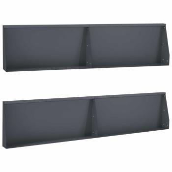 Stützmauer 4 stk. 100 x 12 x 40 cm Stahl Anthrazit