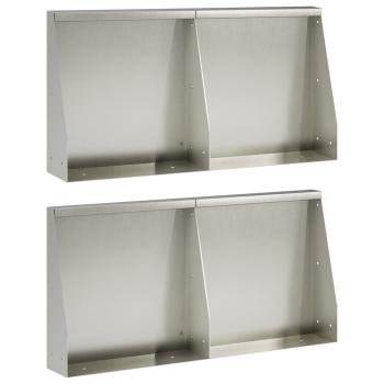ARDEBO.de - St?tzmauer 4 stk. 40 x 12 x 40 cm Edelstahl Silber
