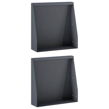 Stützmauer 2 stk. 40 x 12 x 50 cm Stahl Anthrazit