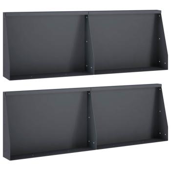 Stützmauer 4 stk. 60 x 12 x 40 cm Stahl Anthrazit