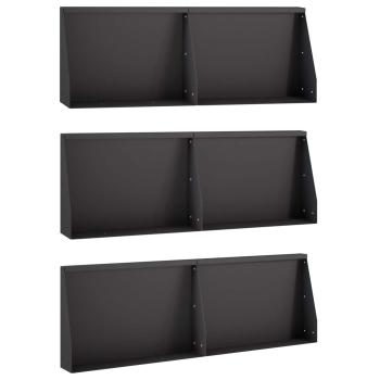 Stützmauer 6 stk. 60 x 12 x 50 cm Stahl Schwarz