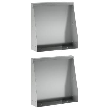 Stützmauer 2 stk. 40 x 12 x 50 cm Verzinkter Stahl Silber
