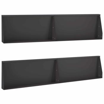 Stützmauer 4 stk. 100 x 12 x 40 cm Stahl Schwarz