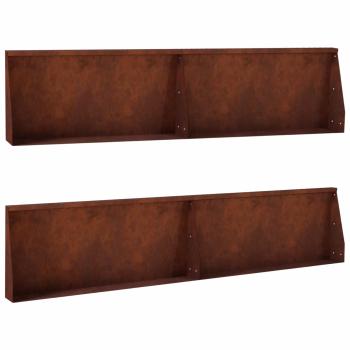 Stützmauer 4 stk. 100 x 12 x 40 cm Wetterfeststahl Rostoptik