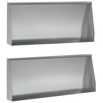 Stützmauer 2 stk. 100 x 12 x 40 cm Verzinkter Stahl Silber