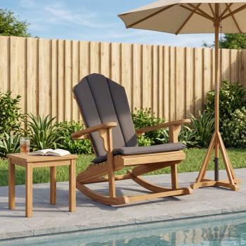 ARDEBO.de - Garten Adirondack Schaukelstuhl Natur Massivholz Teak