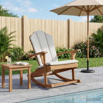 ARDEBO.de - Garten Adirondack Schaukelstuhl Natur Massivholz Teak