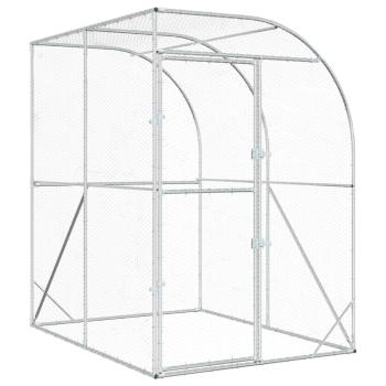 ARDEBO.de - Hühnerunterkunft Silber 200 x 200 x 215 cm Verzinkter Stahl