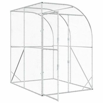 Hühnerunterkunft Silber 200 x 200 x 215 cm Verzinkter Stahl