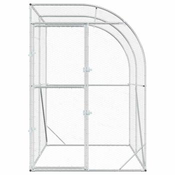 Hühnerunterkunft Silber 200 x 200 x 215 cm Verzinkter Stahl
