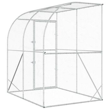 Hühnerunterkunft Silber 200 x 200 x 215 cm Verzinkter Stahl