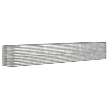 Hochbeet Verzinkter Stahl 440x80x68 cm Silbern