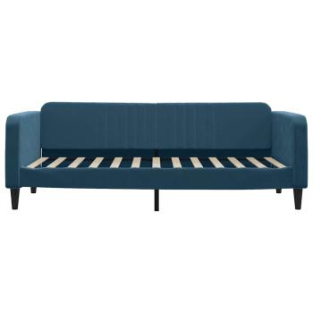 Tagesbett Ausziehbar mit Schubladen Blau 90x200 cm Samt