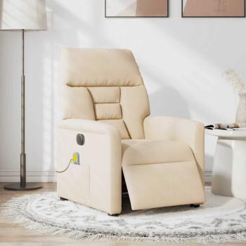 ARDEBO.de - Massagesessel Elektrisch Beige Mikrofasergewebe