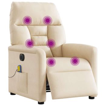 Massagesessel Elektrisch Beige Mikrofasergewebe