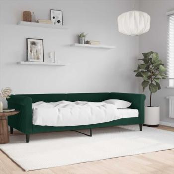 ARDEBO.de - Tagesbett mit Matratze Dunkelgrün 90x200 cm Samt