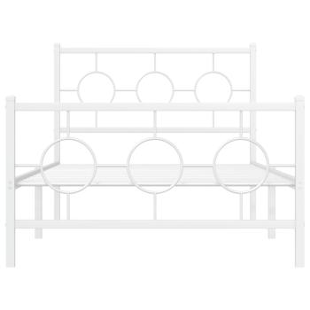 Bettgestell mit Kopf- und Fußteil Metall Weiß 100x200 cm