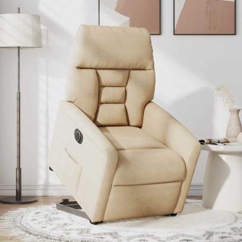 ARDEBO.de - Relaxsessel mit Aufstehhilfe Elektrisch Creme Mikrofasergewebe